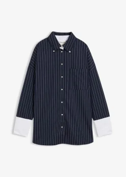 Mujer bonprix bonprix Blusa de mezcla de viscosa con raya diplomática