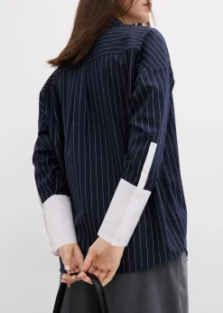 Mujer bonprix bonprix Blusa de mezcla de viscosa con raya diplomática