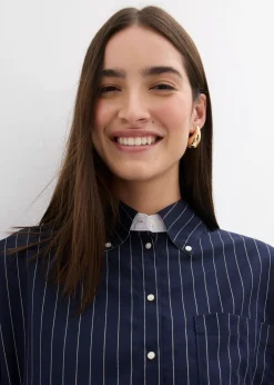 Mujer bonprix bonprix Blusa de mezcla de viscosa con raya diplomática