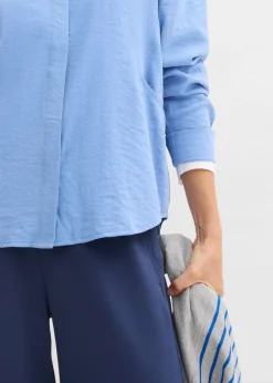 Mujer bonprix bonprix Blusa de mezcla de viscosa con bolsillos