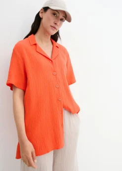 bonprix bonprix Camisas Y Blusas>Blusa de muselina Rojo mandarina