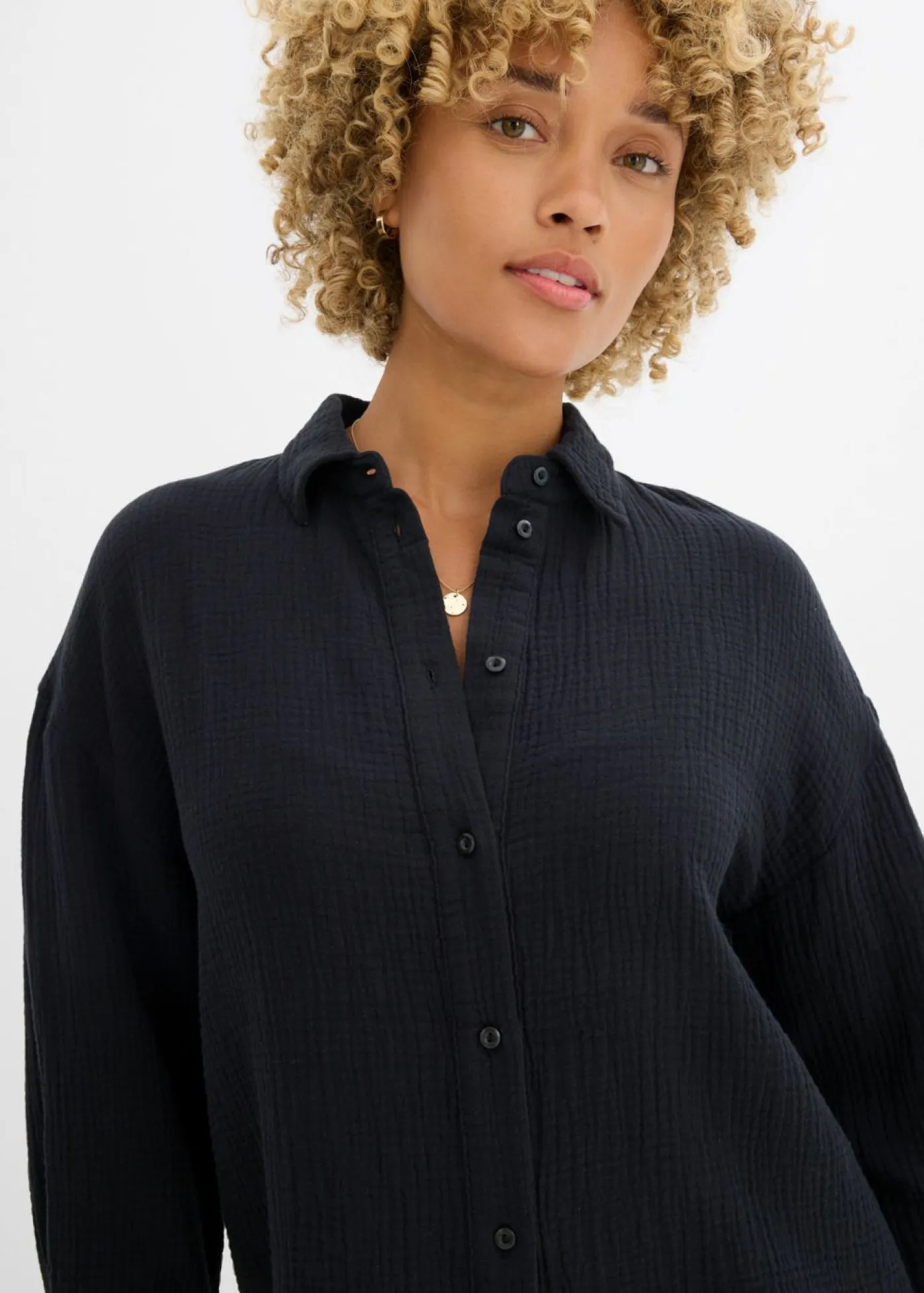 bonprix bonprix Camisas Y Blusas>Blusa de muselina Negro