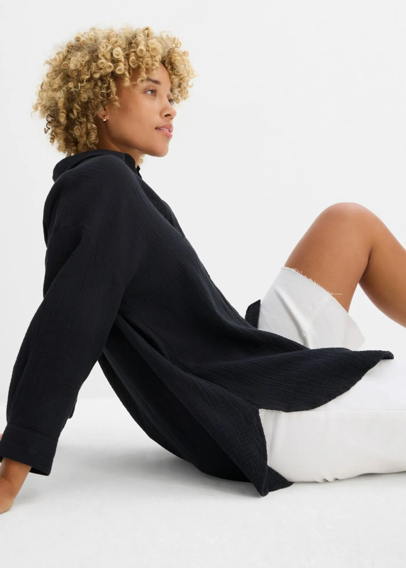 bonprix bonprix Camisas Y Blusas>Blusa de muselina Negro