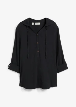 bonprix bonprix Camisas Y Blusas|Novedades>Blusa de muselina vaporosa Negro