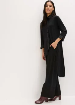 Mujer bonprix bonprix Blusa de punto con ribetes de satén