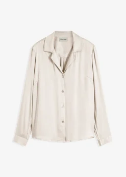bonprix bonprix Camisas Y Blusas>Blusa de satén fino Arena claro