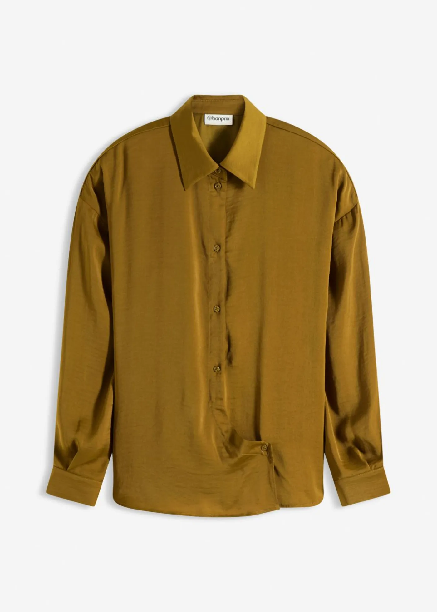 bonprix bonprix Esenciales|Camisas Y Blusas>Blusa de satén fluido Verde tierra