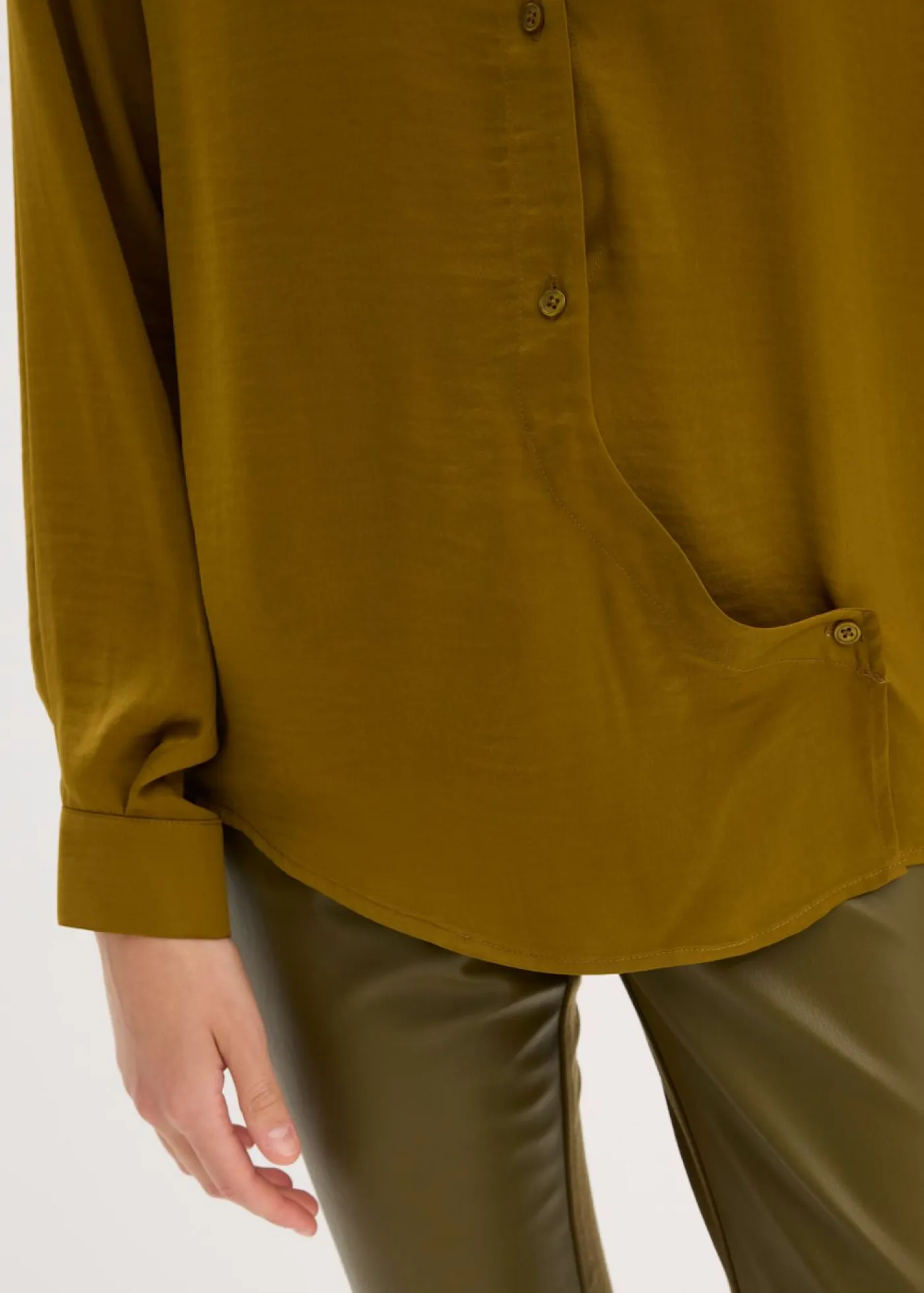 bonprix bonprix Esenciales|Camisas Y Blusas>Blusa de satén fluido Verde tierra