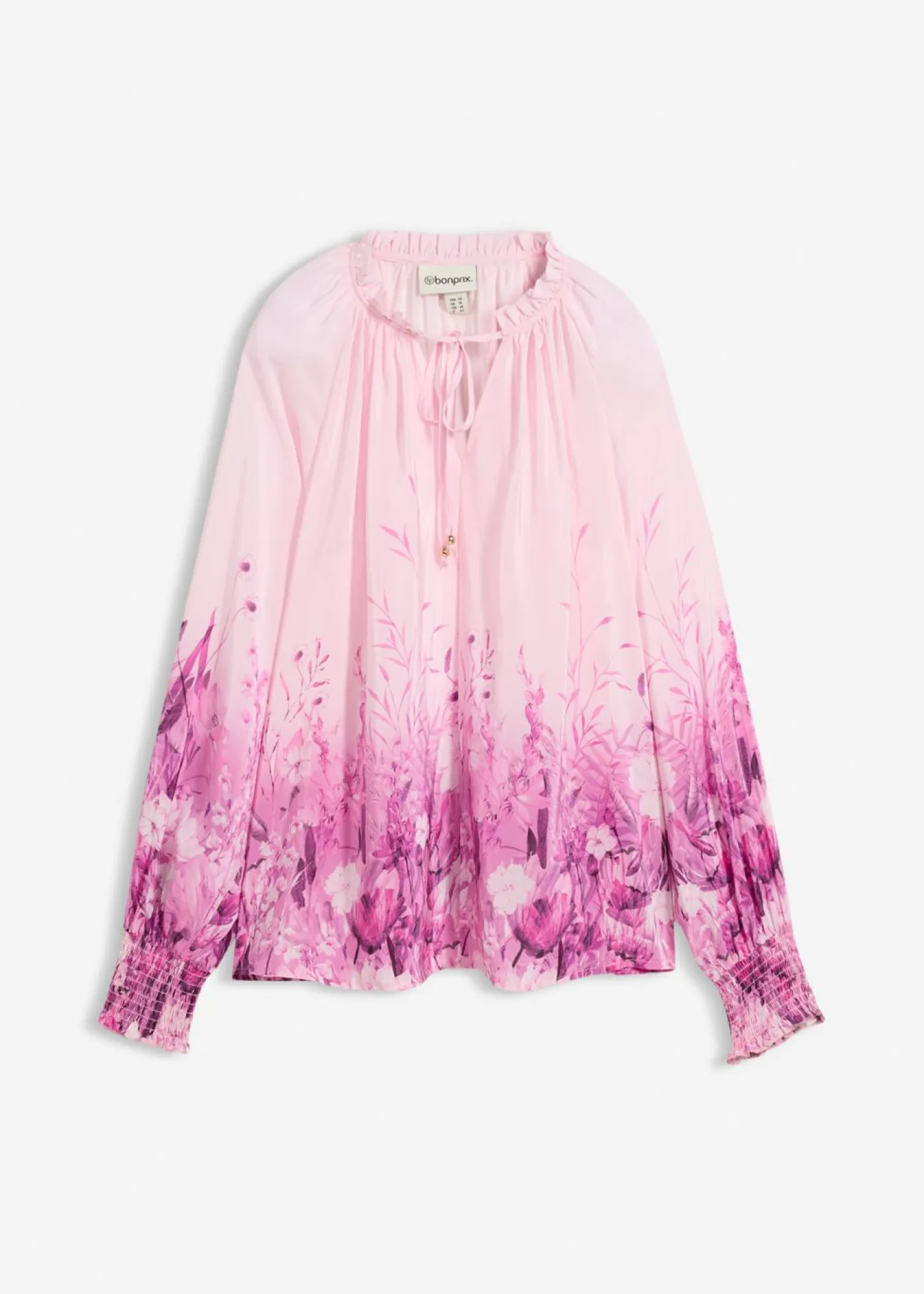 bonprix bonprix Premium|Camisas Y Blusas>Blusa de seda Rosa/orquídea claro de flores