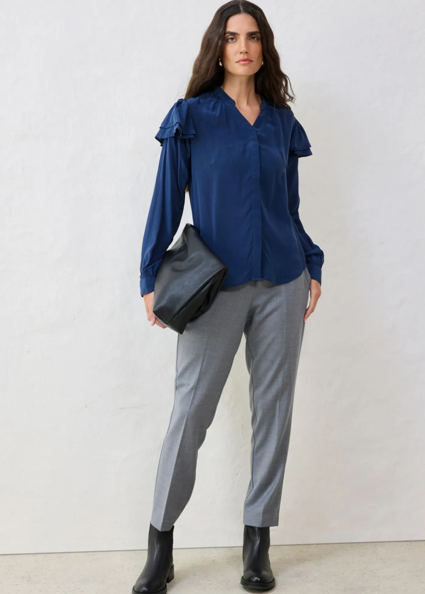 bonprix bonprix Camisas Y Blusas>Blusa de seda Azul marino