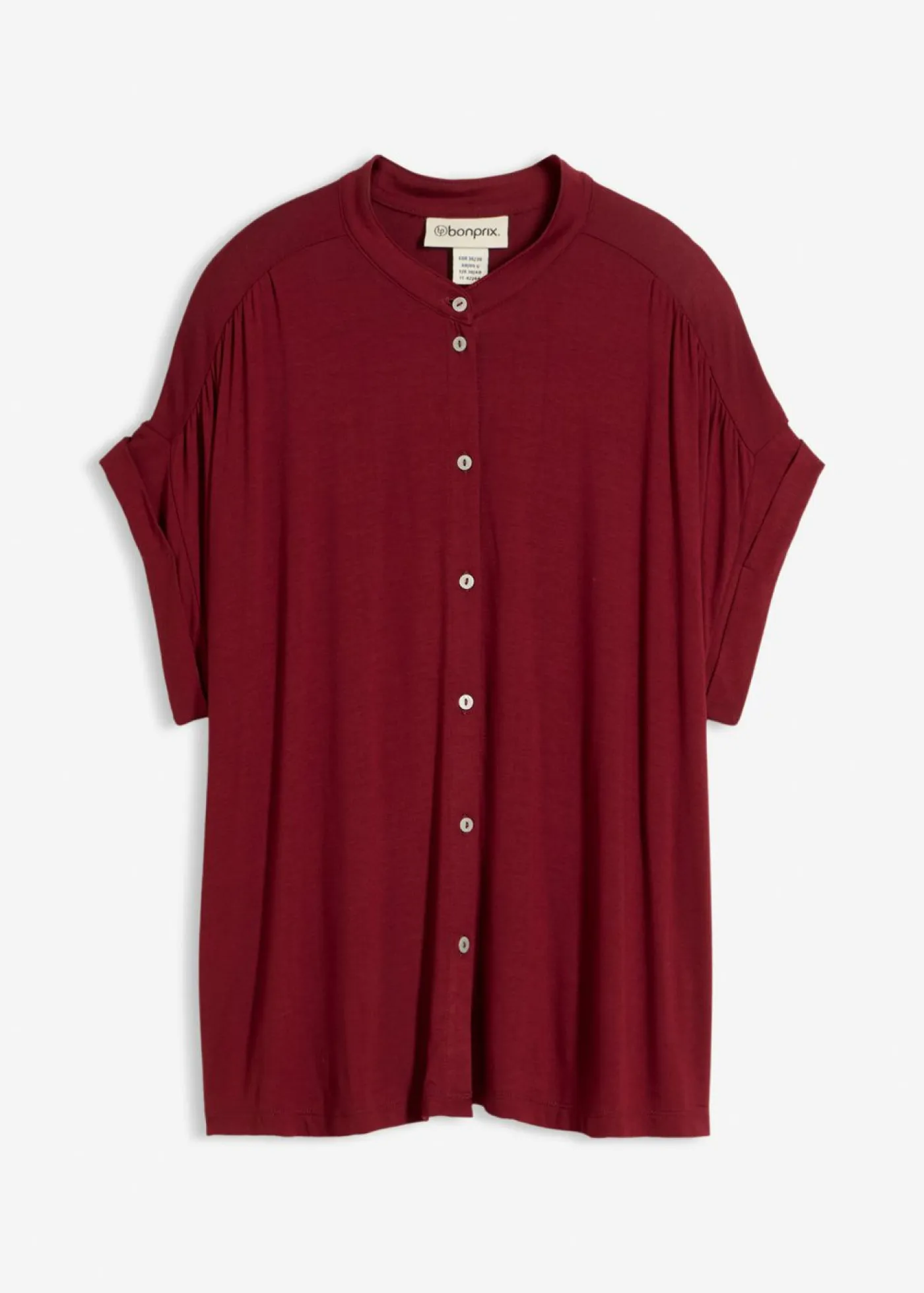 bonprix bonprix Camisetas>Blusa de suave mezcla de viscosa Rojo rubí