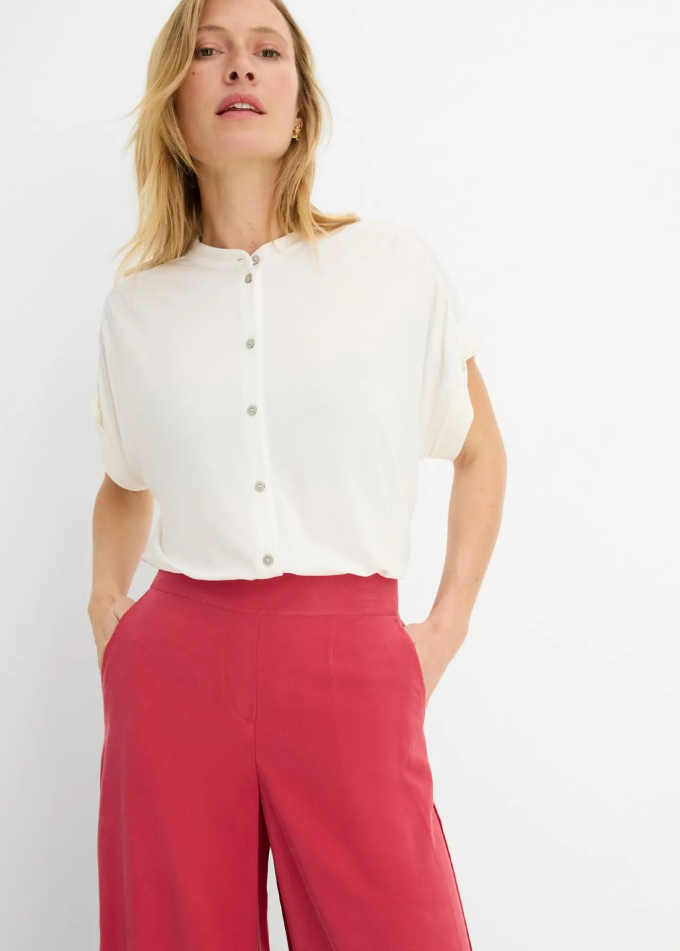 Mujer bonprix bonprix Blusa de suave mezcla de viscosa