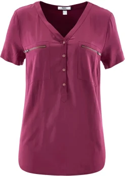 Mujer bonprix bonprix Blusa de viscosa con manga corta