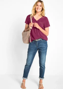Mujer bonprix bonprix Blusa de viscosa con manga corta