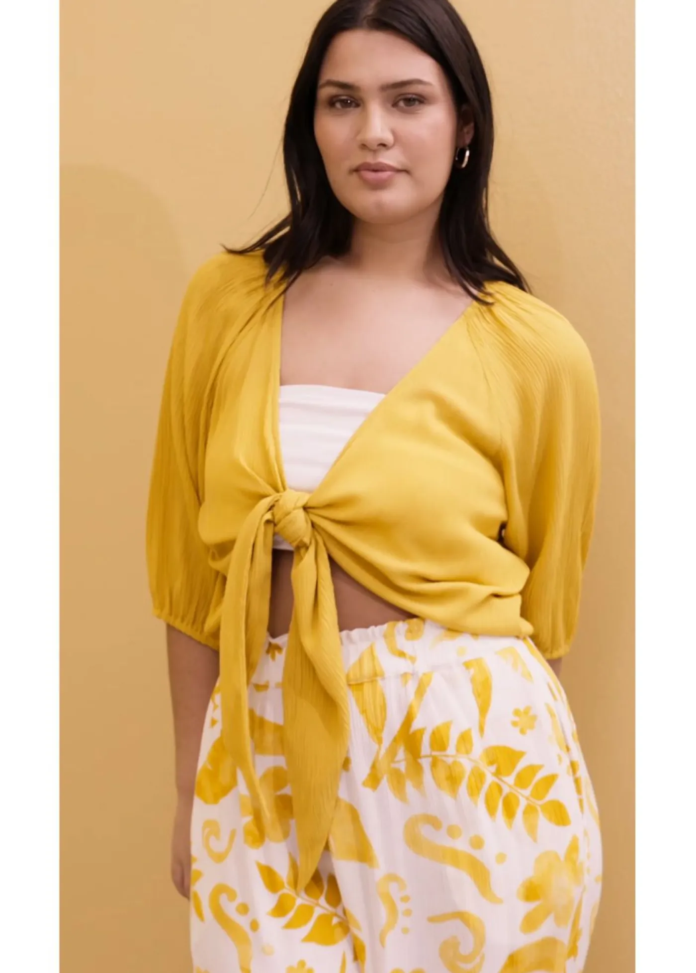 bonprix bonprix Camisas Y Blusas>Blusa de viscosa fluida curry limón