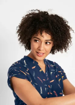 Mujer bonprix bonprix Blusa de viscosa fluida con manga corta
