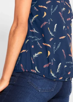 Mujer bonprix bonprix Blusa de viscosa fluida con manga corta