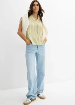 Mujer bonprix bonprix Blusa de viscosa fluida con manga corta