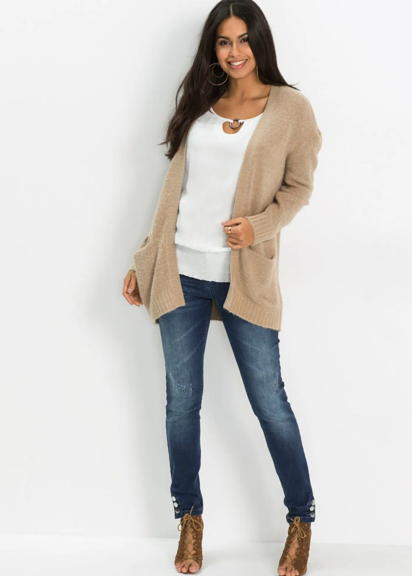 bonprix bonprix Camisas Y Blusas>Blusa de viscosa pura Blanco lana