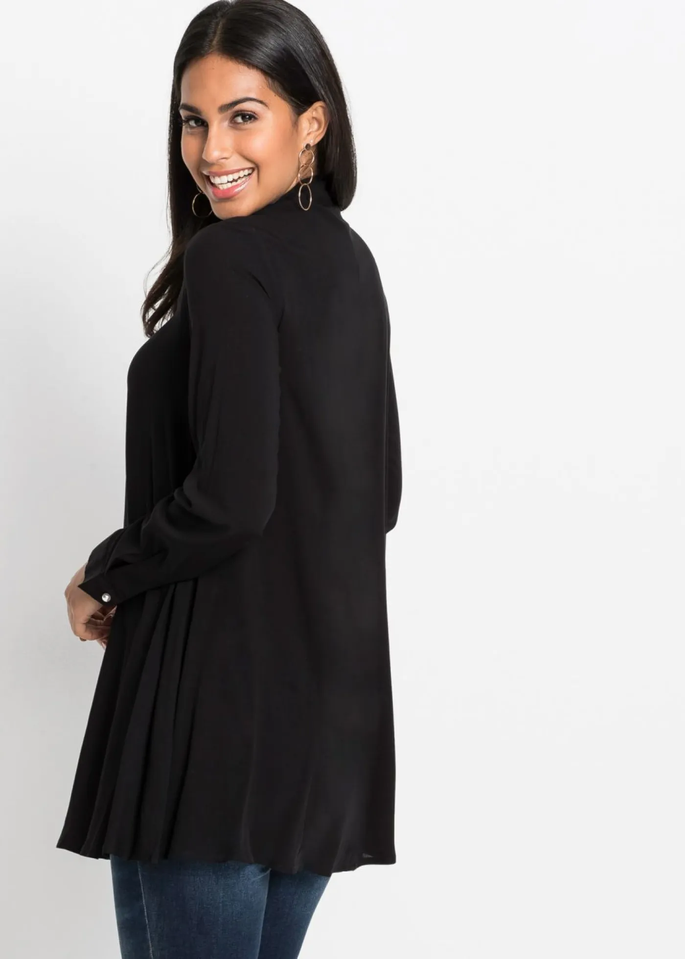 bonprix bonprix Camisas Y Blusas>Blusa de viscosa pura Negro