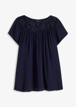 bonprix bonprix Camisas Y Blusas>Blusa de viscosa pura Azul marino