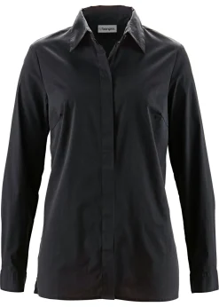 bonprix bonprix Camisas Y Blusas>Blusa elástica larga Negro