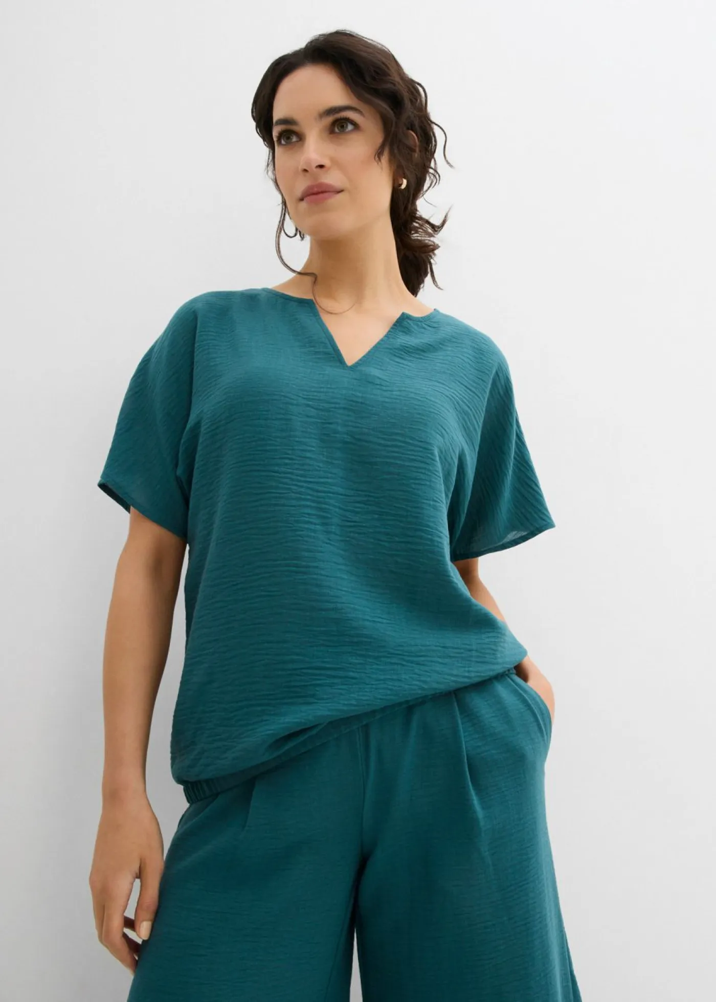 Mujer bonprix bonprix Blusa holgada con dobladillo elástico