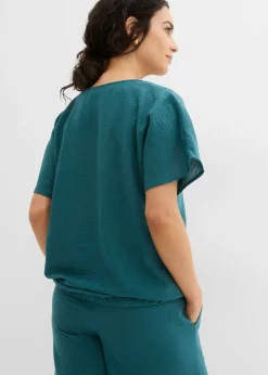 Mujer bonprix bonprix Blusa holgada con dobladillo elástico
