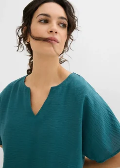 Mujer bonprix bonprix Blusa holgada con dobladillo elástico