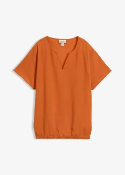 bonprix bonprix Camisas Y Blusas>Blusa holgada con dobladillo elástico Terracota