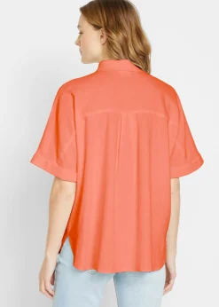 Mujer bonprix bonprix Blusa holgada de media manga con lino