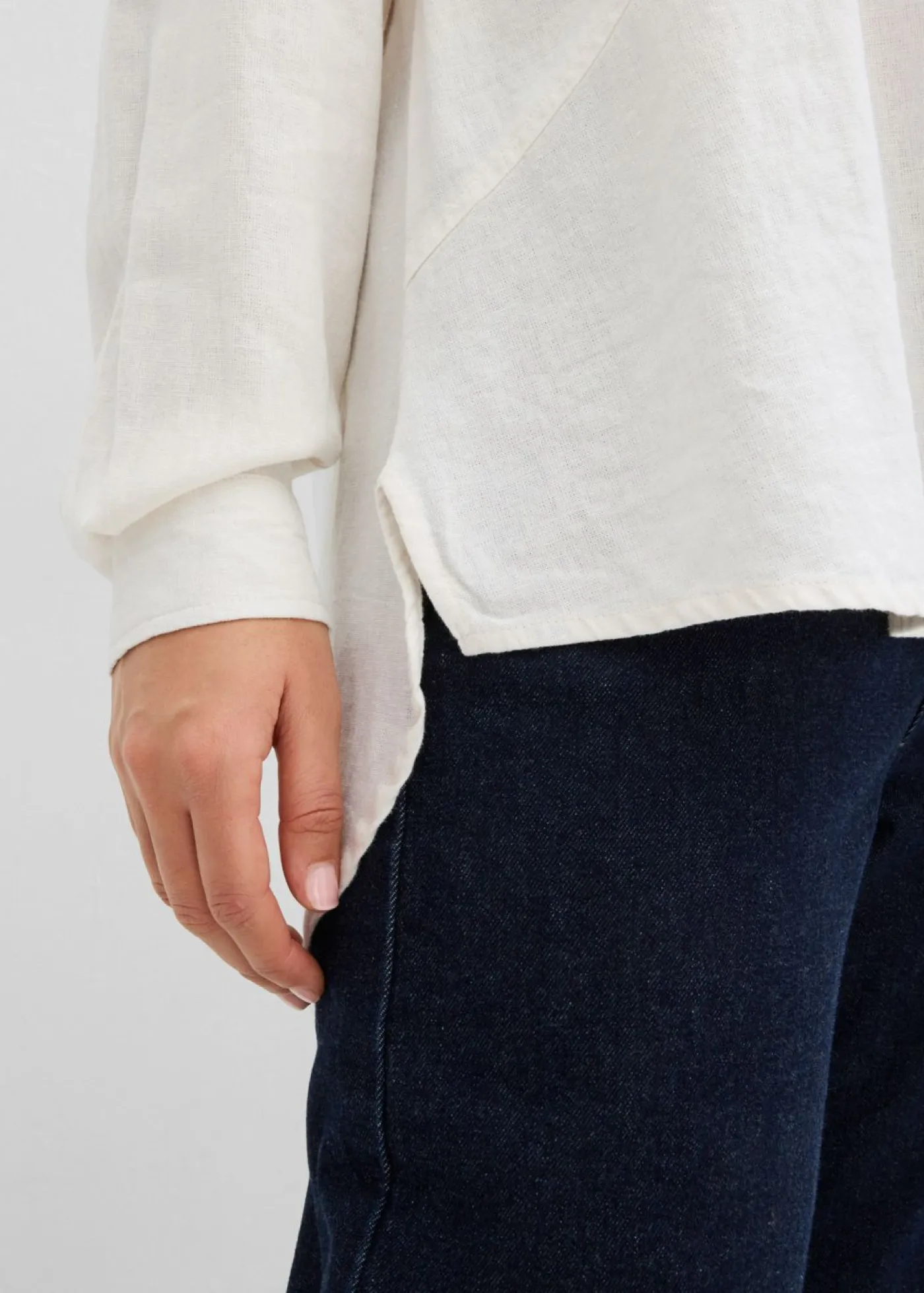 bonprix bonprix Camisas Y Blusas|Novedades>Blusa holgada de mezcla de lino Blanco lana