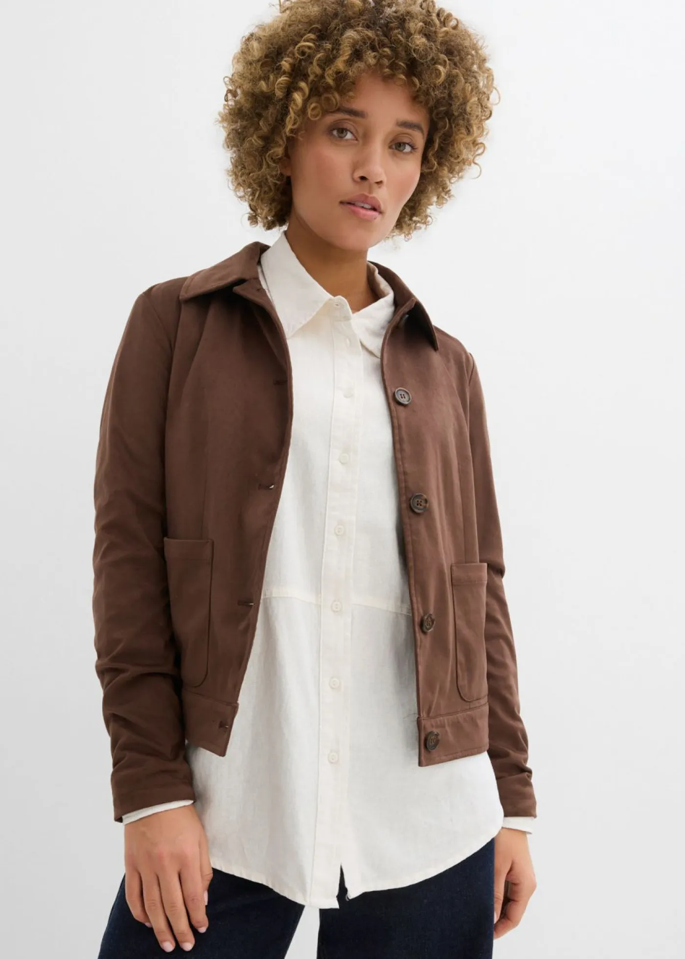 bonprix bonprix Camisas Y Blusas|Novedades>Blusa holgada de mezcla de lino Blanco lana