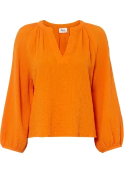 bonprix bonprix Camisas Y Blusas|Novedades>Blusa holgada de muselina Naranja calabaza