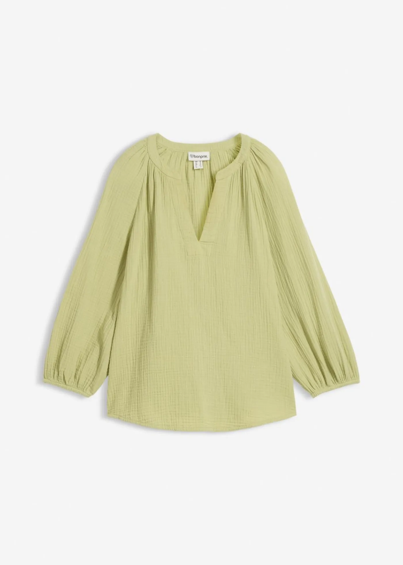 bonprix bonprix Novedades|Camisas Y Blusas>Blusa holgada de muselina Verde mineral