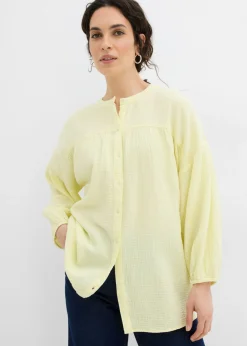 bonprix bonprix Camisas Y Blusas>Blusa holgada de muselina amarillo limón