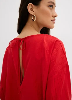Mujer bonprix bonprix Blusa holgada tipo túnica de mezcla de viscosa arrugada con estructura