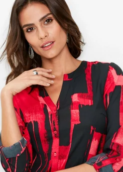 Mujer bonprix bonprix Blusa larga de gasa con estampado