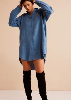 Mujer bonprix bonprix Blusa larga de muselina con corte holgado