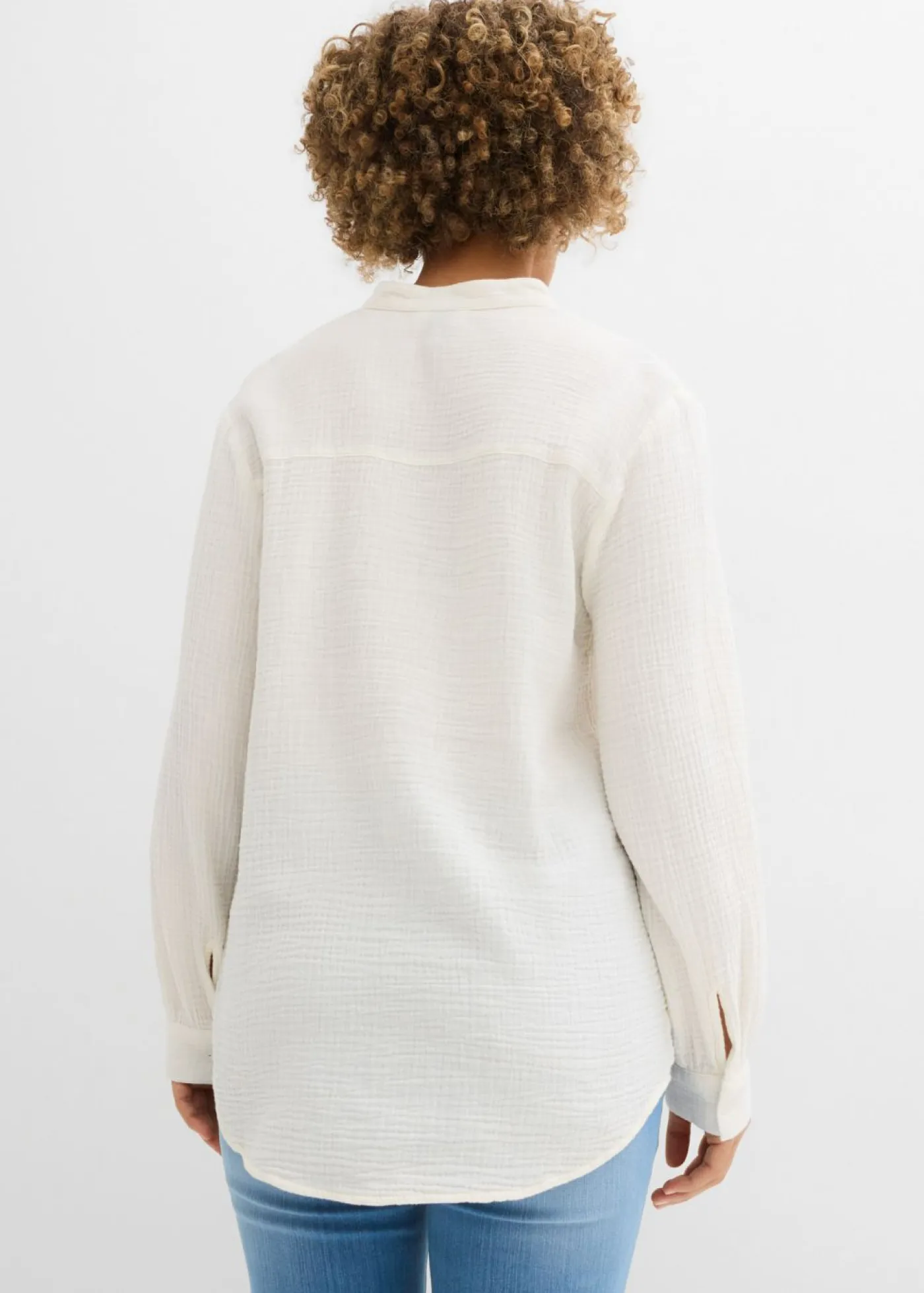 bonprix bonprix Camisas Y Blusas|Novedades>Blusa larga de muselina ligera Blanco lana