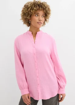 bonprix bonprix Camisas Y Blusas|Novedades>Blusa larga de muselina ligera Rosa