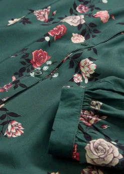 bonprix bonprix Camisas Y Blusas>Blusa larga de viscosa fluida Verde eucalipto de flores