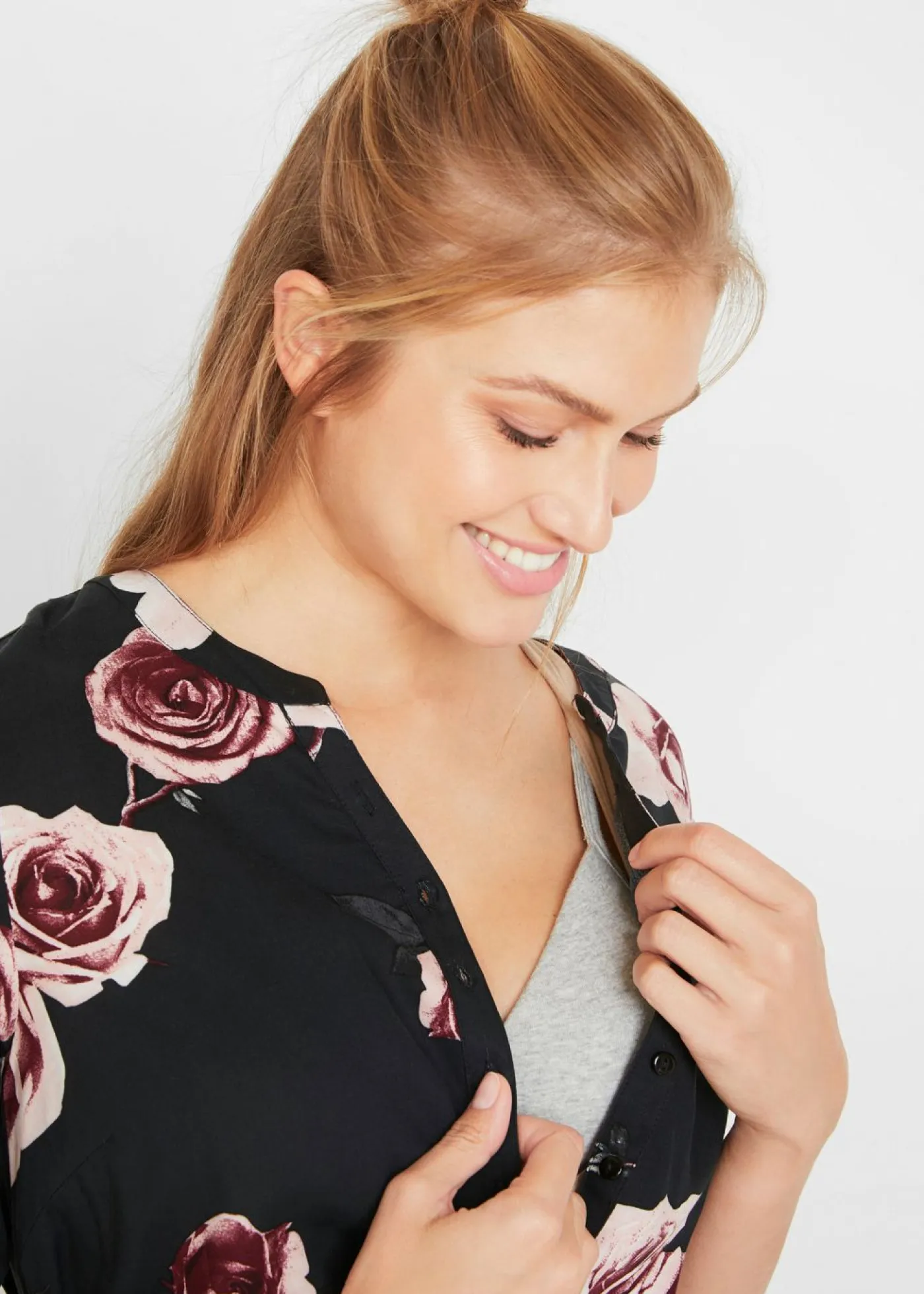 Mujer bonprix bonprix Blusa larga premamá/de lactancia