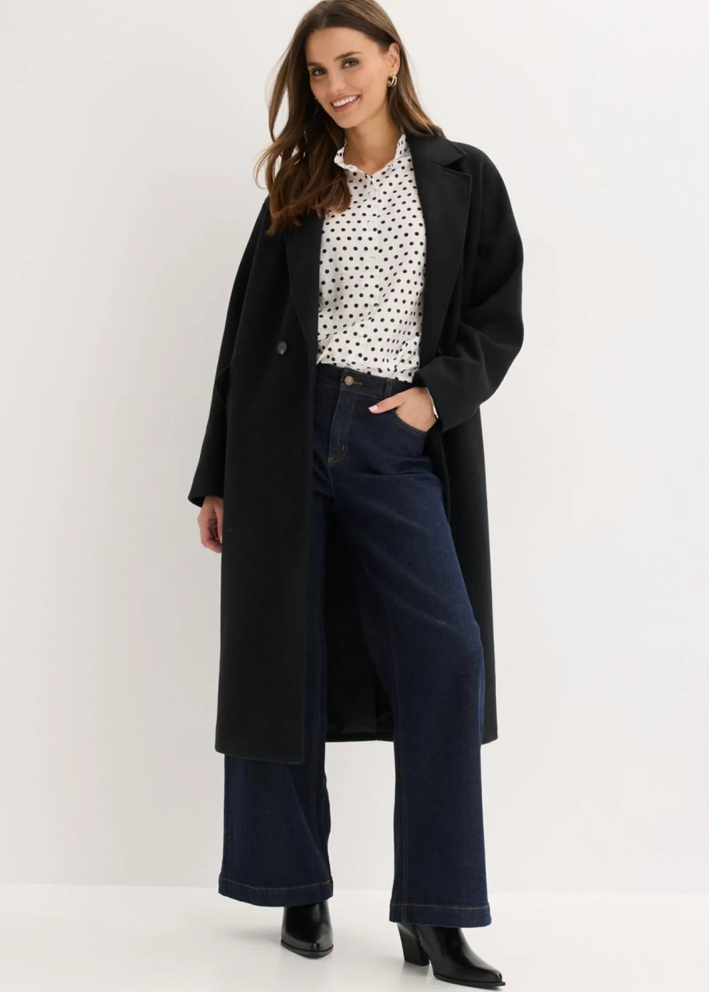 bonprix bonprix Camisas Y Blusas>Blusa oversize blanco lana topos