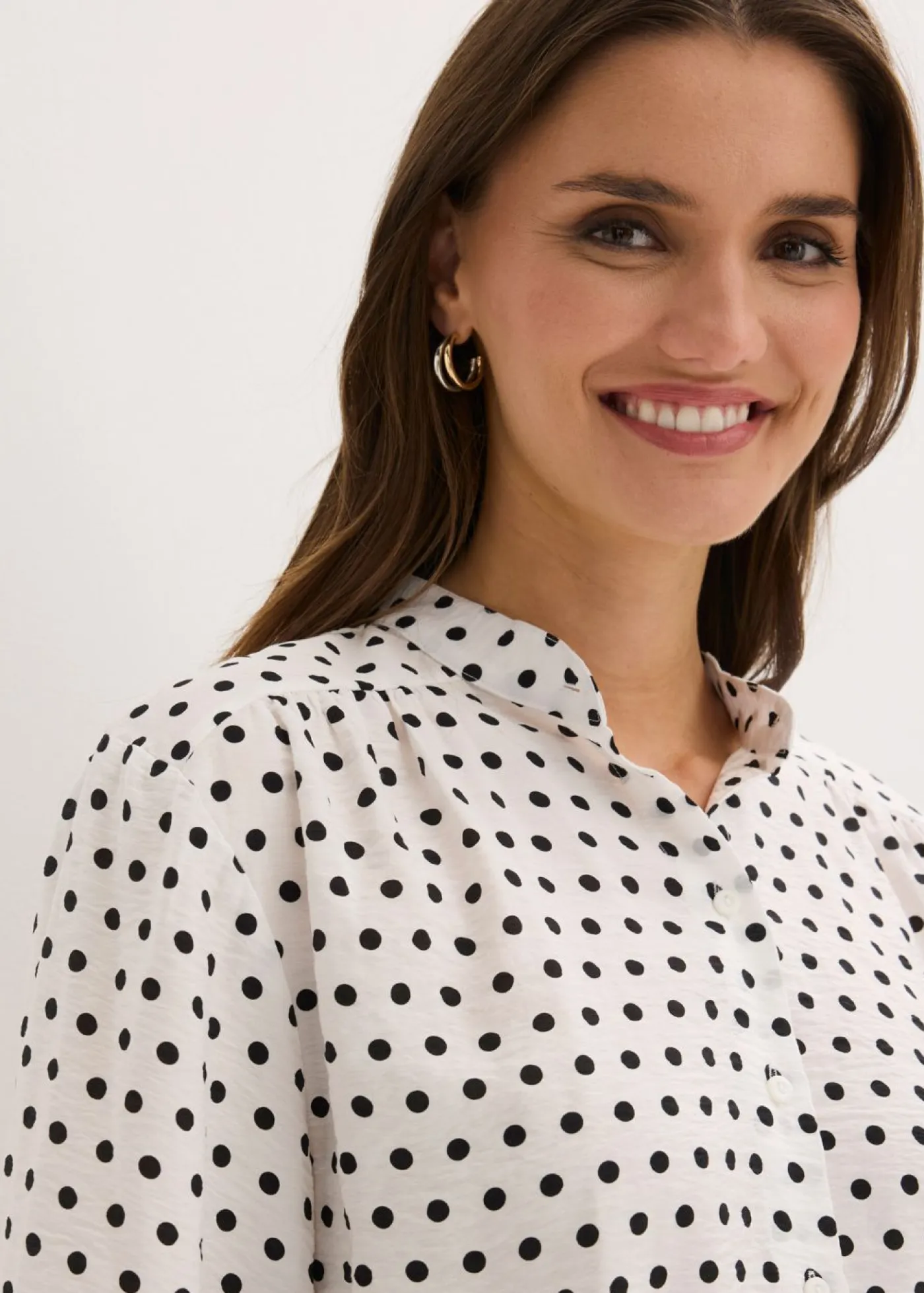 bonprix bonprix Camisas Y Blusas>Blusa oversize blanco lana topos