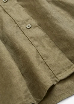 bonprix bonprix Premium|Camisas Y Blusas>Blusa oversize de lino puro Verde oliva oscuro