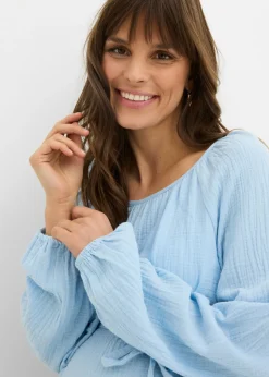 Mujer bonprix bonprix Blusa premamá de muselina pura de algodón