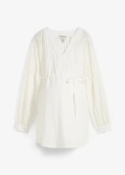 bonprix bonprix Premamá>Blusa premamá de muselina de algodón Blanco lana