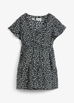 bonprix bonprix Premamá>Blusa premamá y de lactancia 2 en 1 de viscosa fluida Negro-blanco