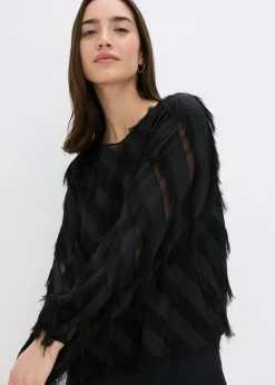 Mujer bonprix bonprix Blusa sin cierre con detalles de flecos